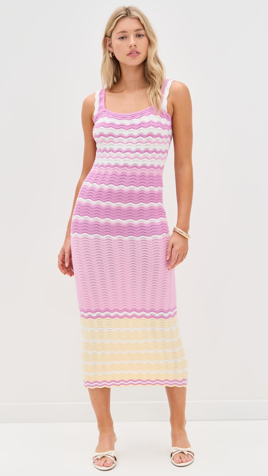 crochet sleeveless midi dress