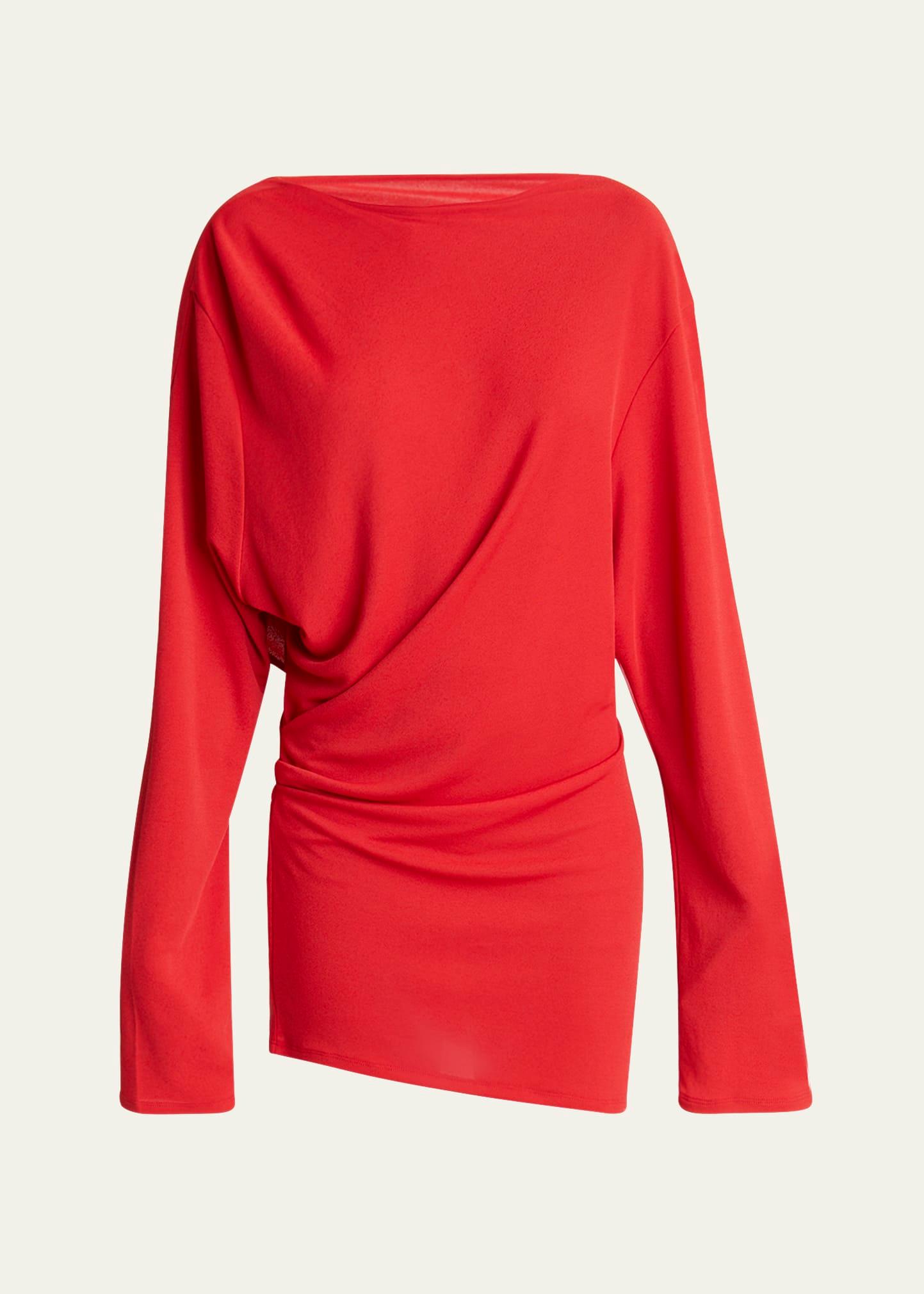 croisiere draped backless mini dress