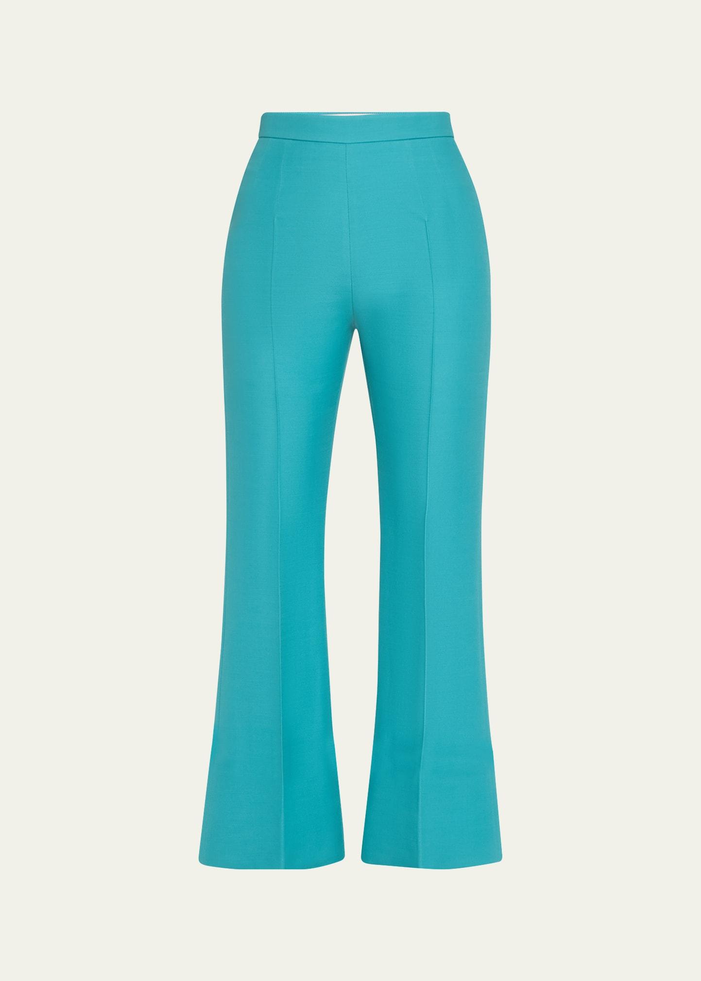 crop cuffed wool trousers