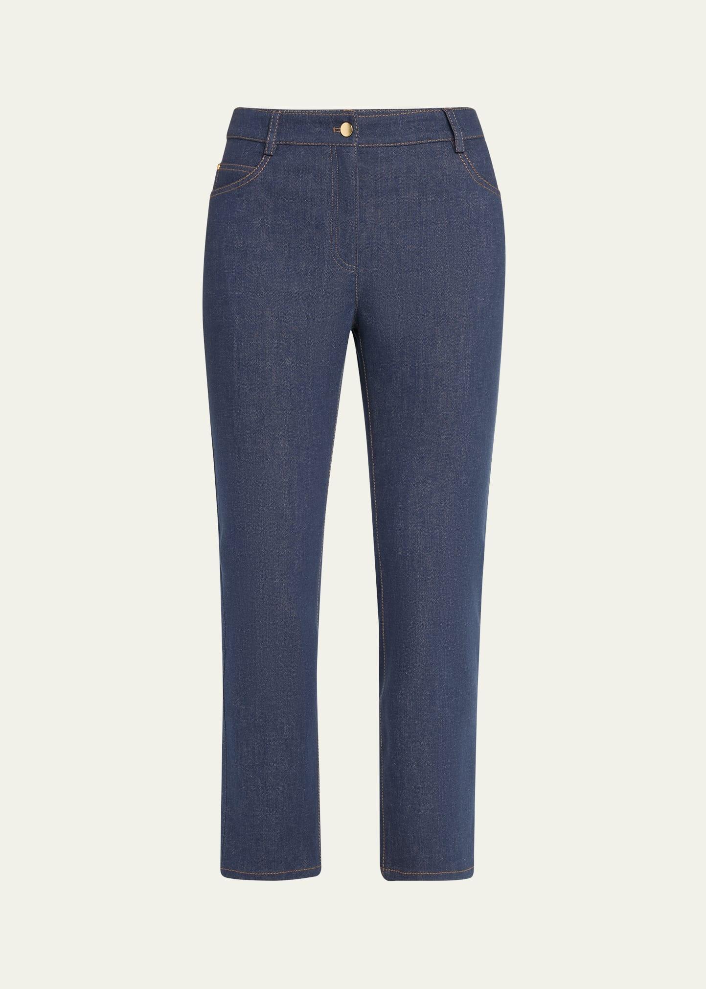 crop denim skinny leg pants