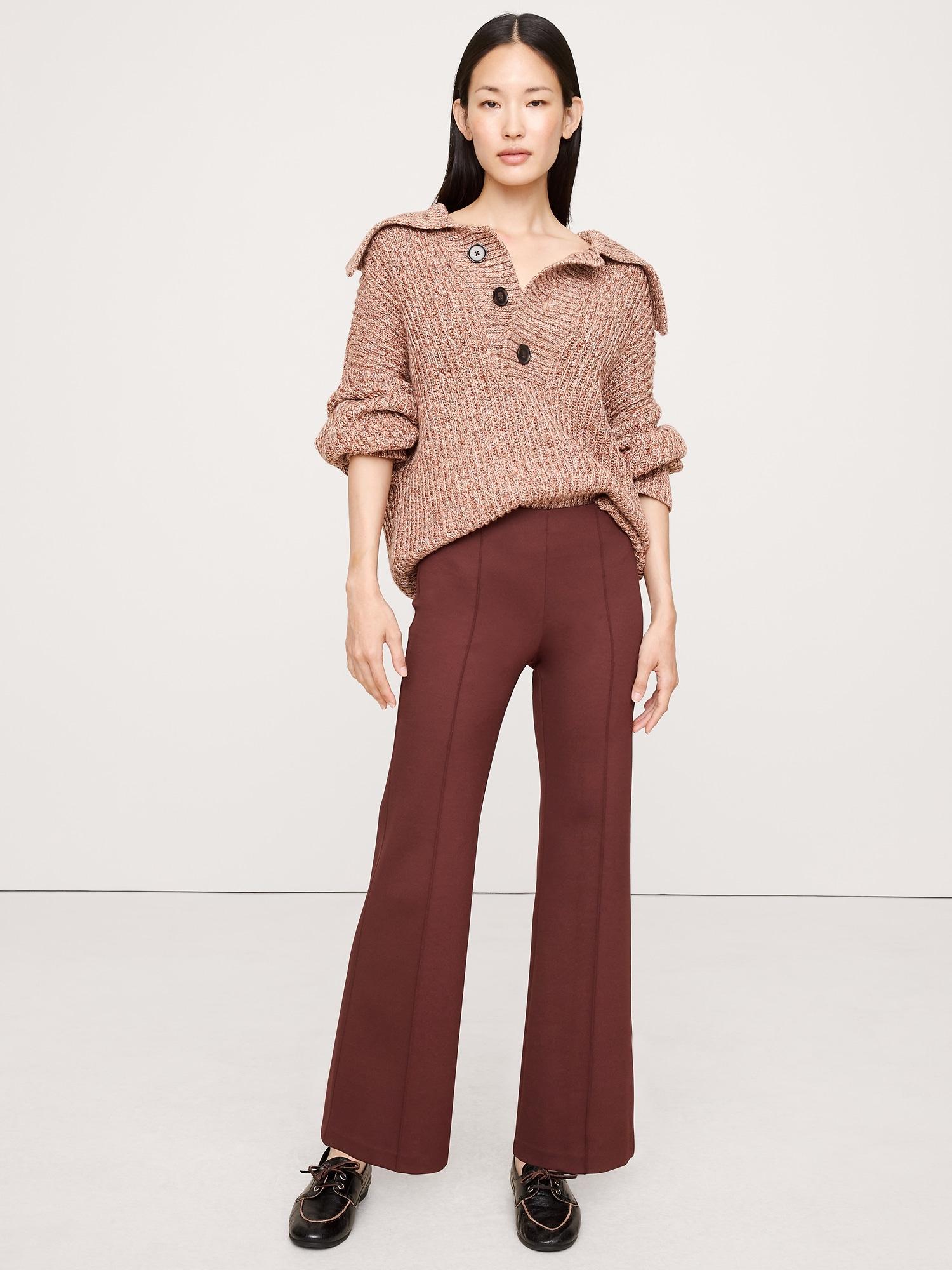 crop flare everywhere ponte pull-on pant