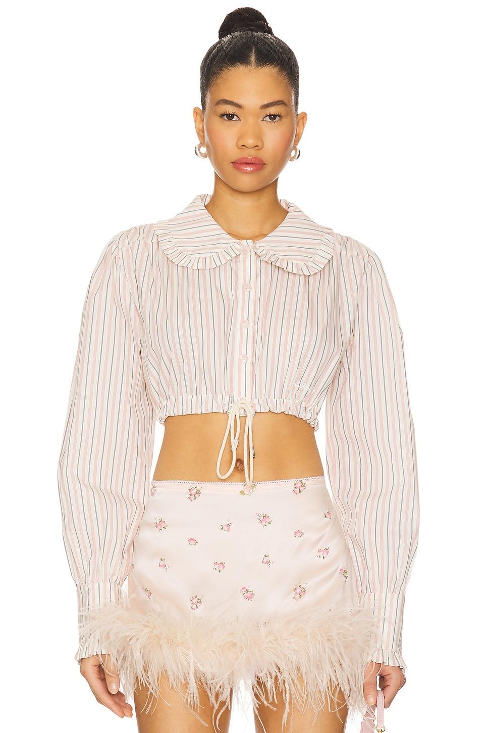 crop shirt with collar