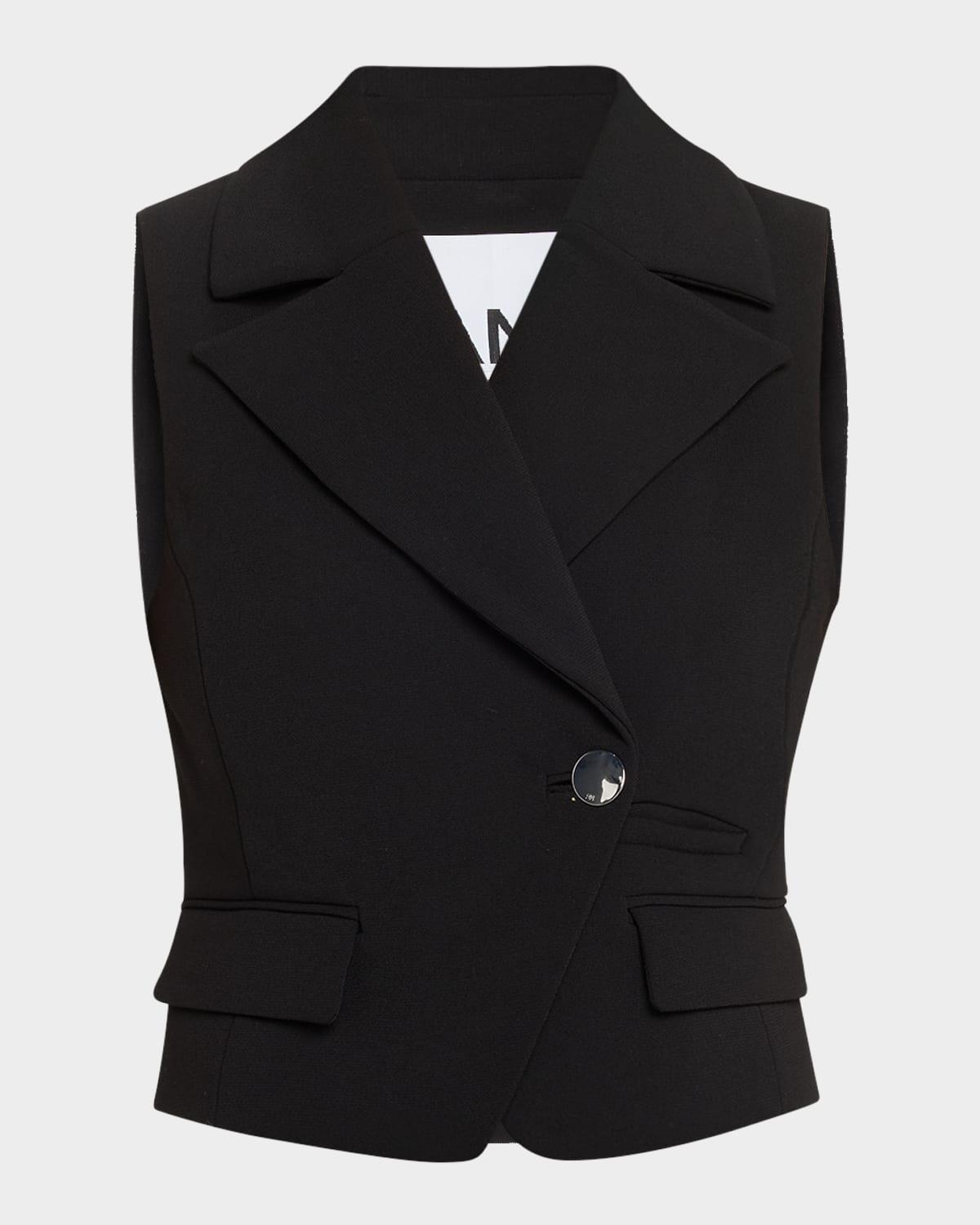 cropped bonded crepe vest