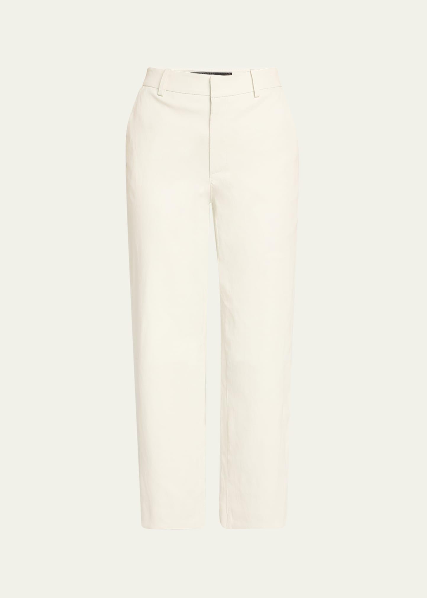 cropped bootcut leather trousers