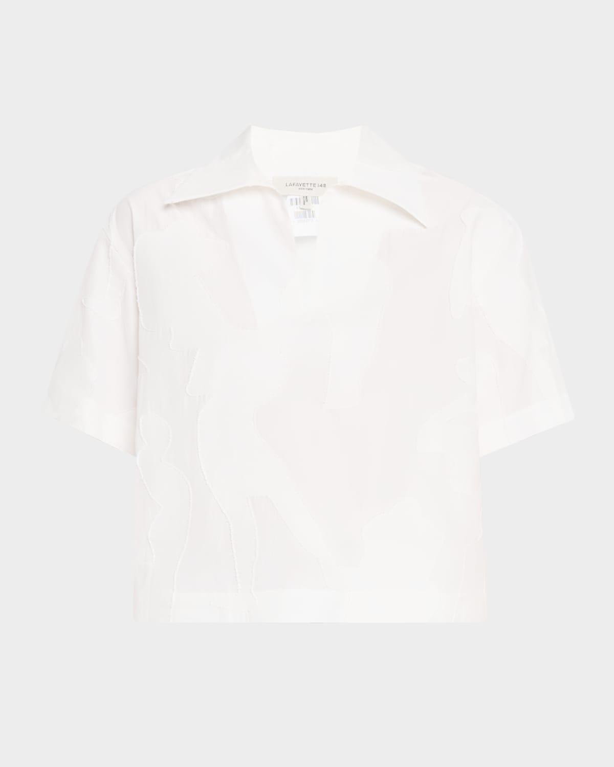cropped burnout boxy blouse