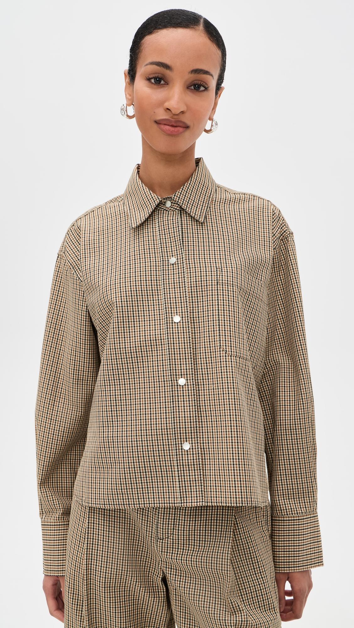 cropped button down shirt