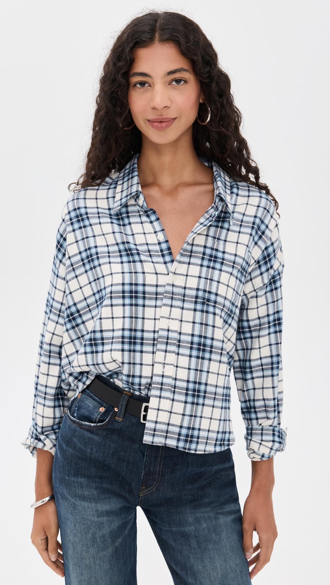 cropped button front shirt