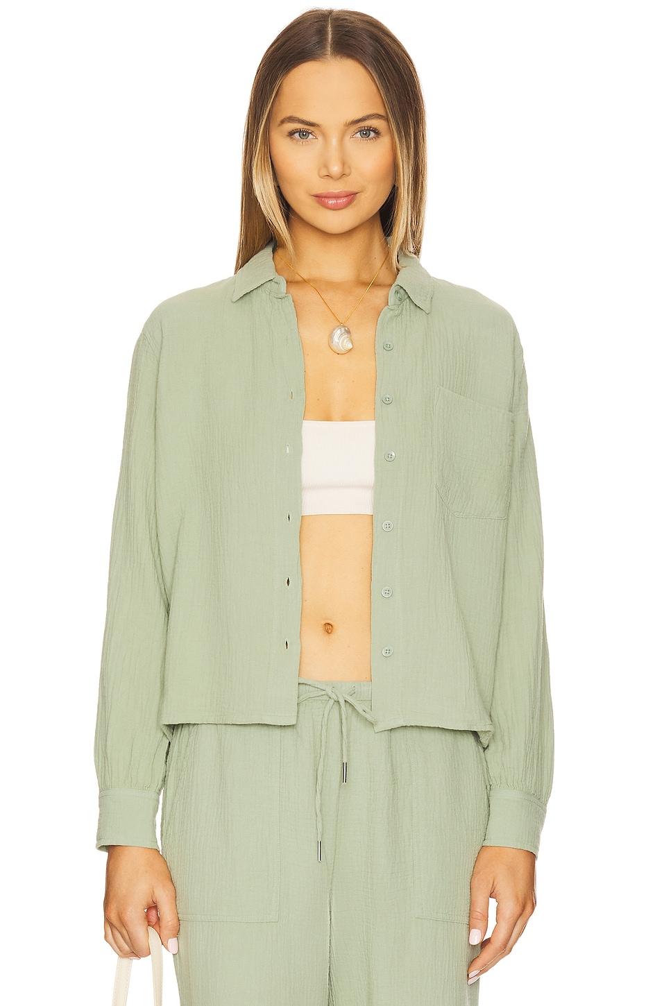 cropped button up shirt