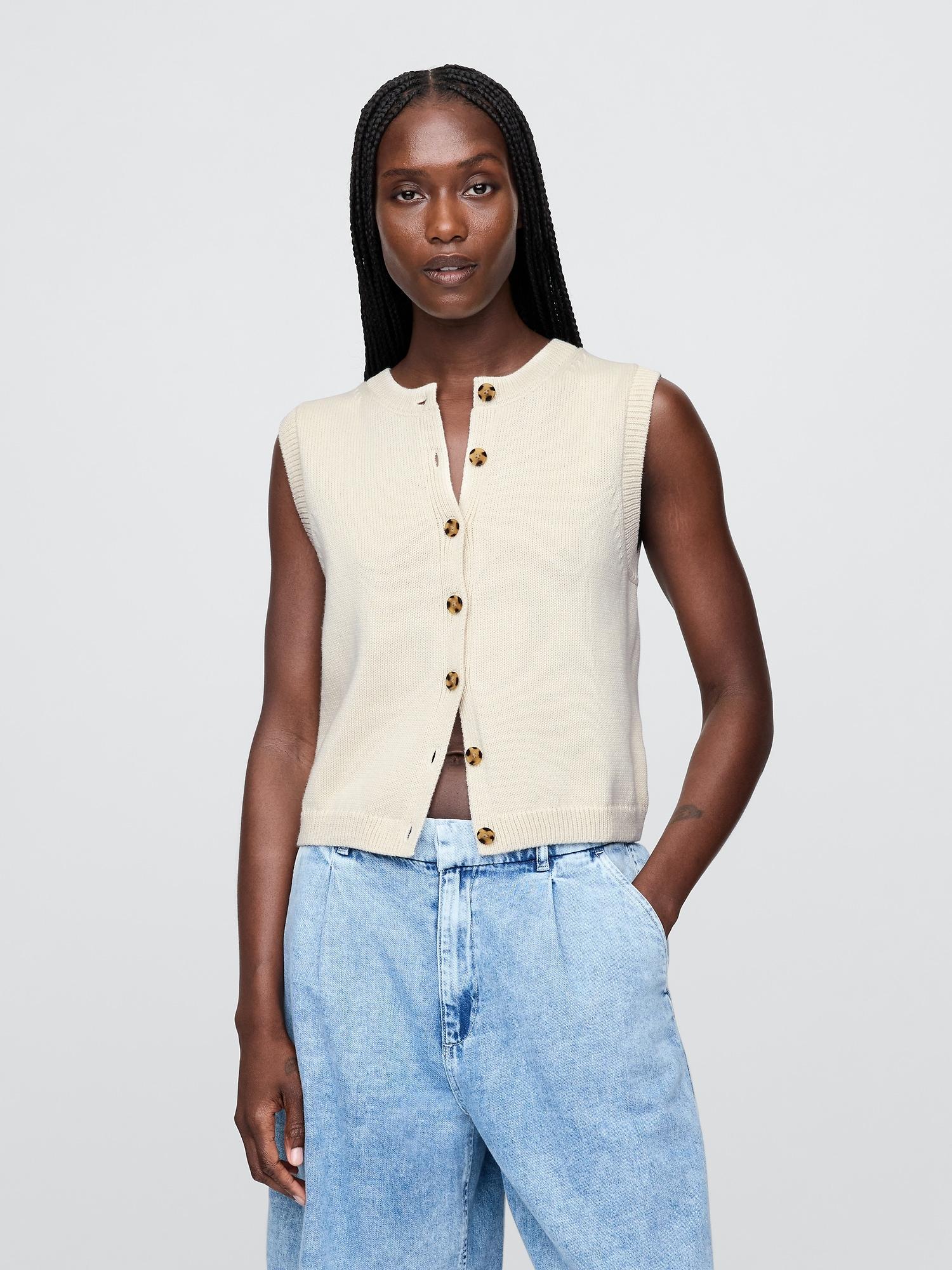 cropped cardigan sweater vest