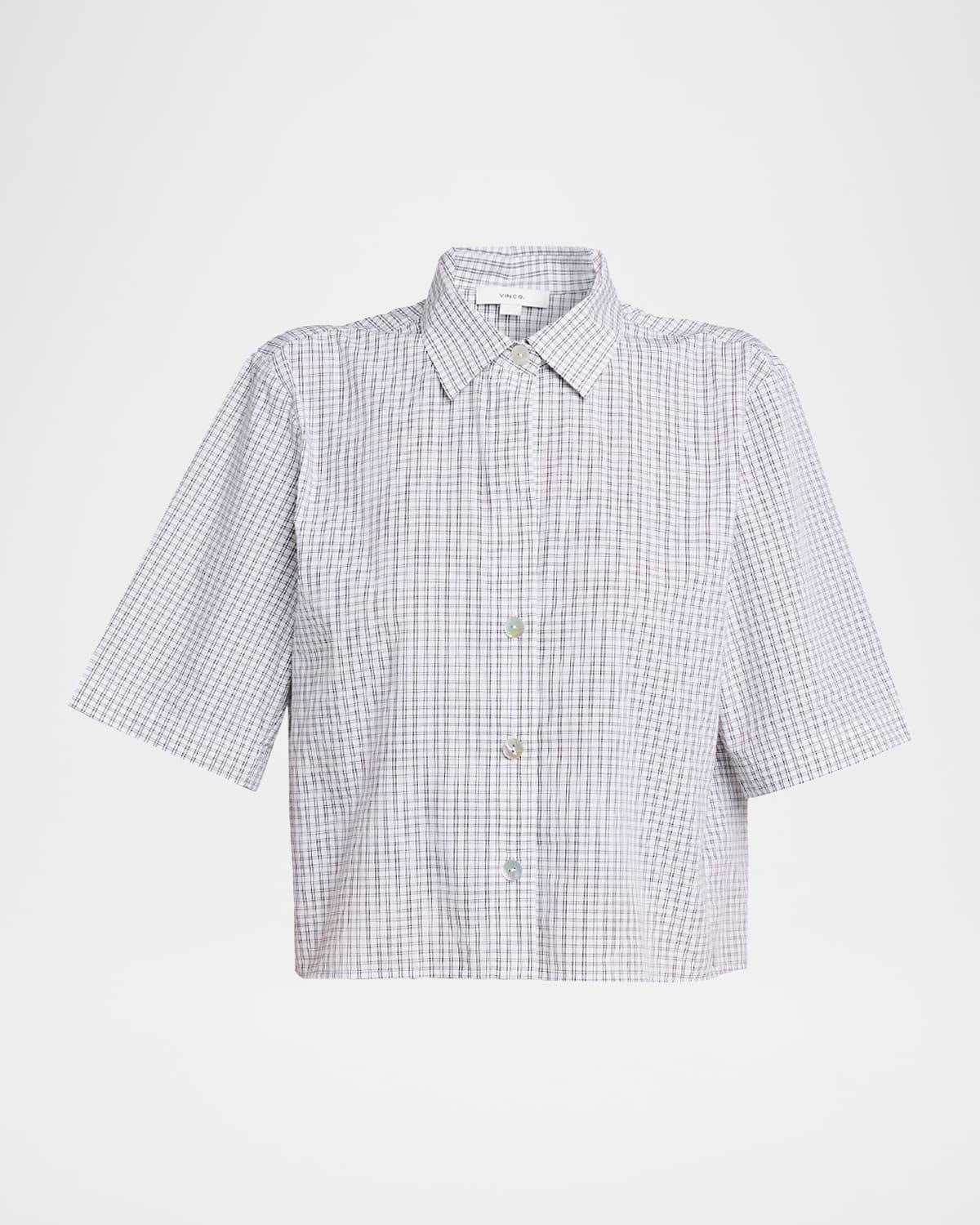 cropped check shirt