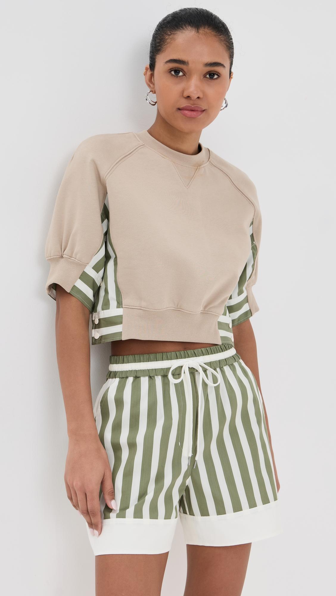 cropped combo sweatshirt