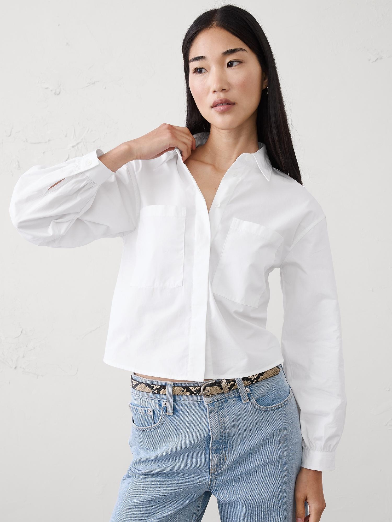 cropped double pocket shirt