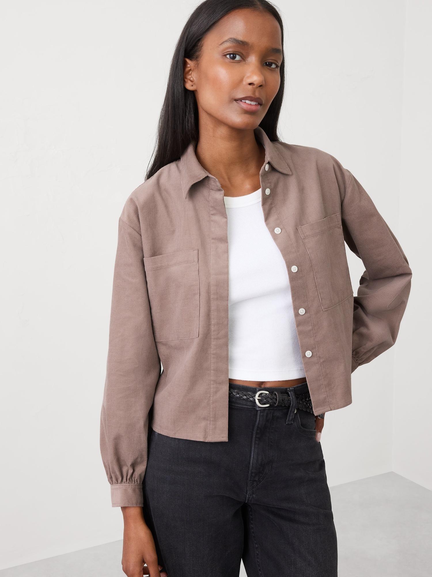 cropped double pocket shirt