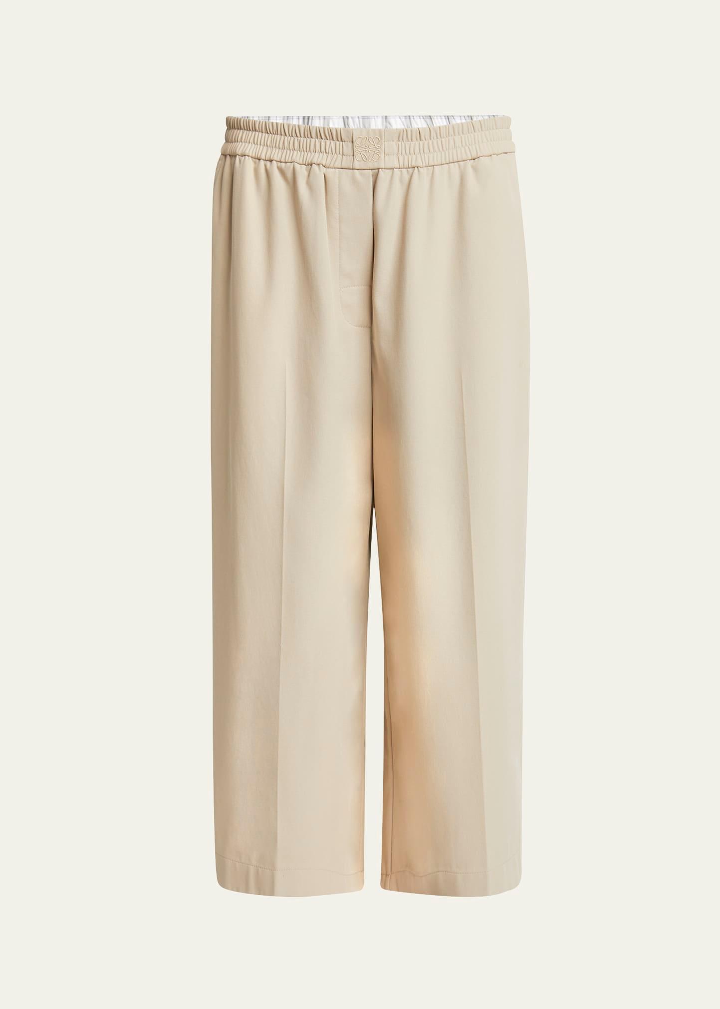 cropped double waistband trousers