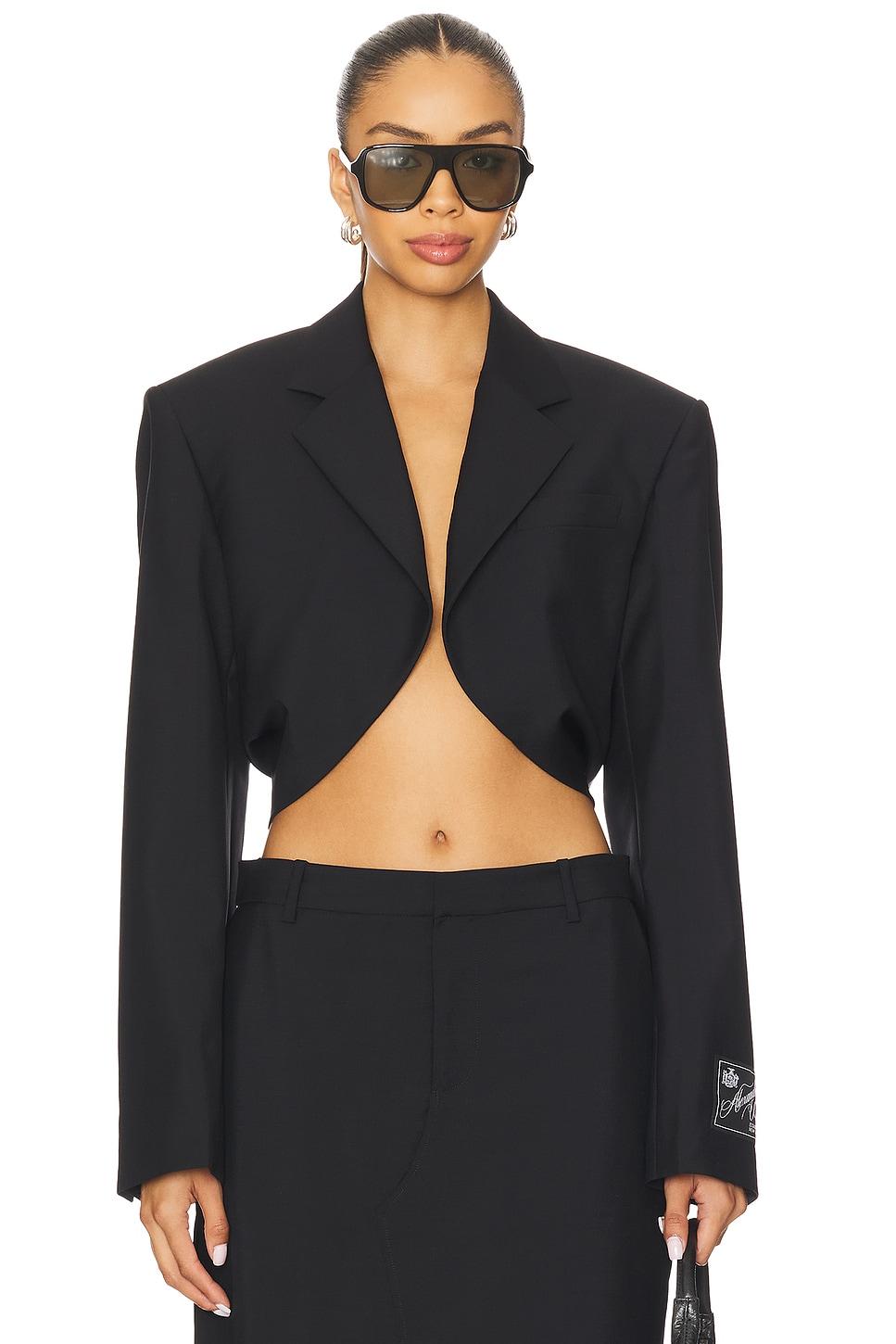 cropped drape back blazer