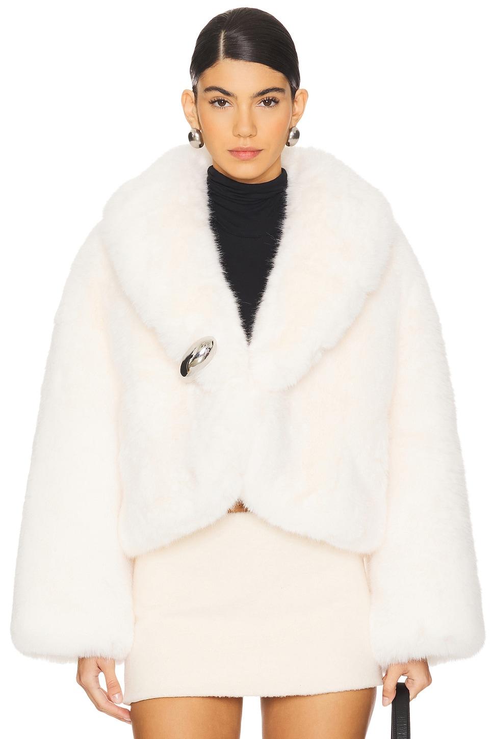 cropped faux fur jacket
