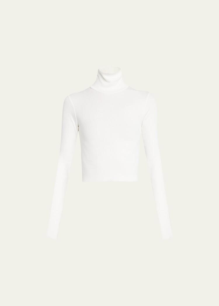 cropped fitted turtleneck top