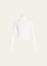 cropped fitted turtleneck top