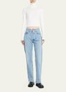 cropped fitted turtleneck top