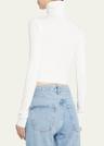 cropped fitted turtleneck top