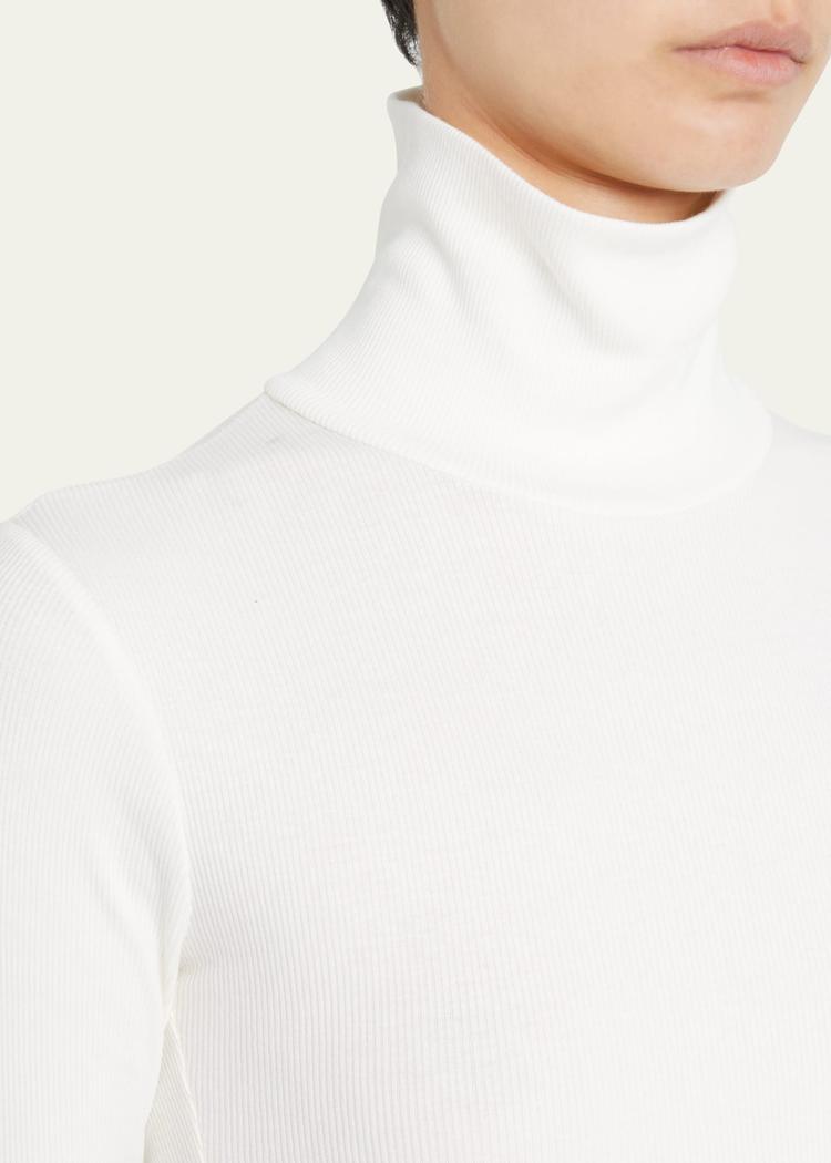 cropped fitted turtleneck top