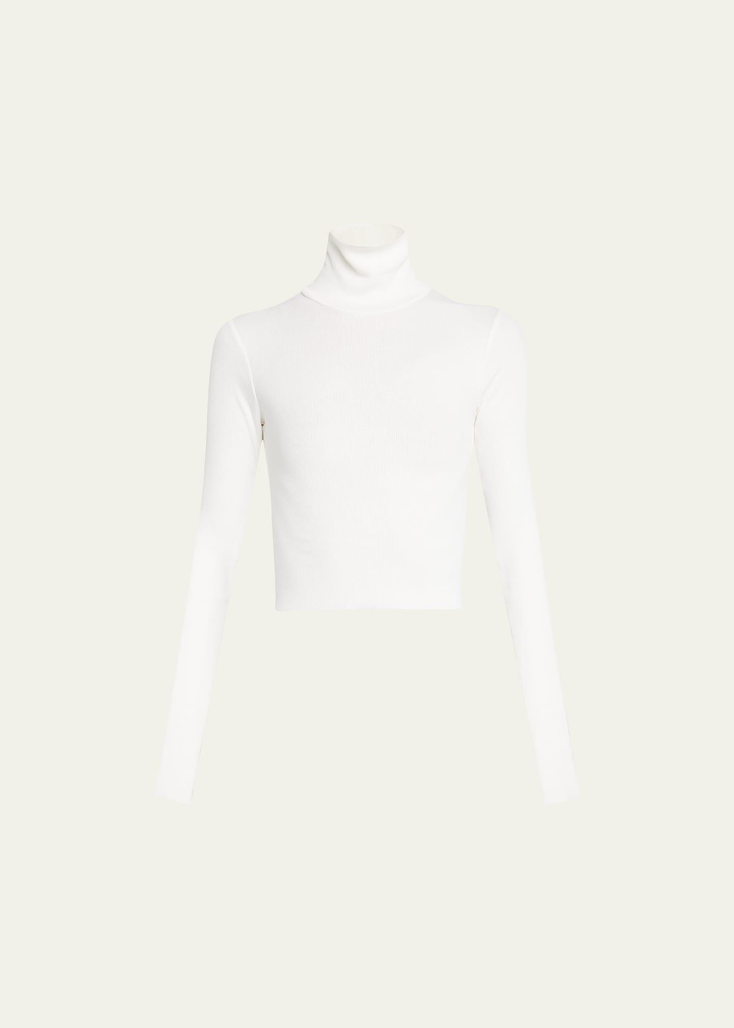 cropped fitted turtleneck top