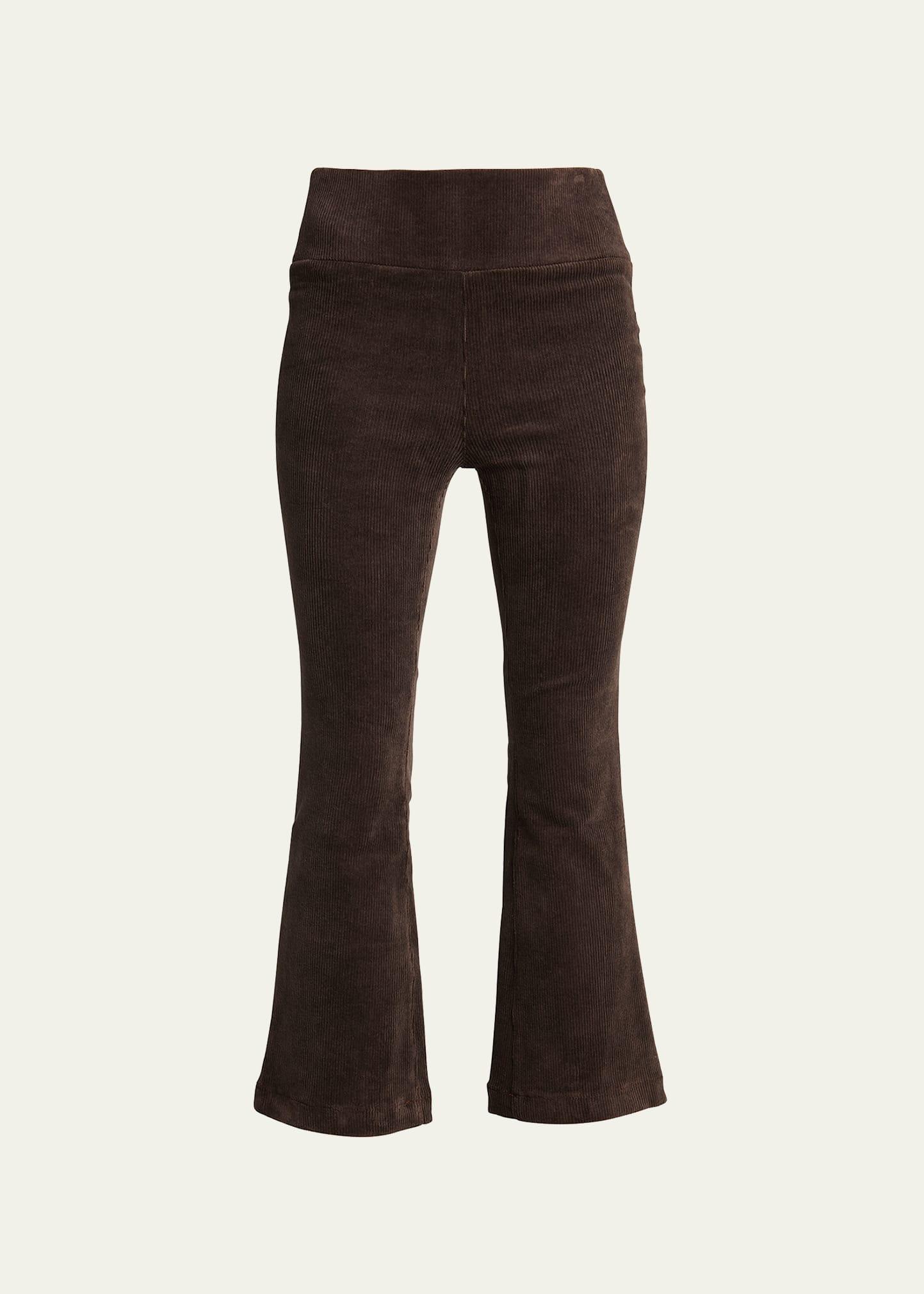 cropped flare corduroy leggings