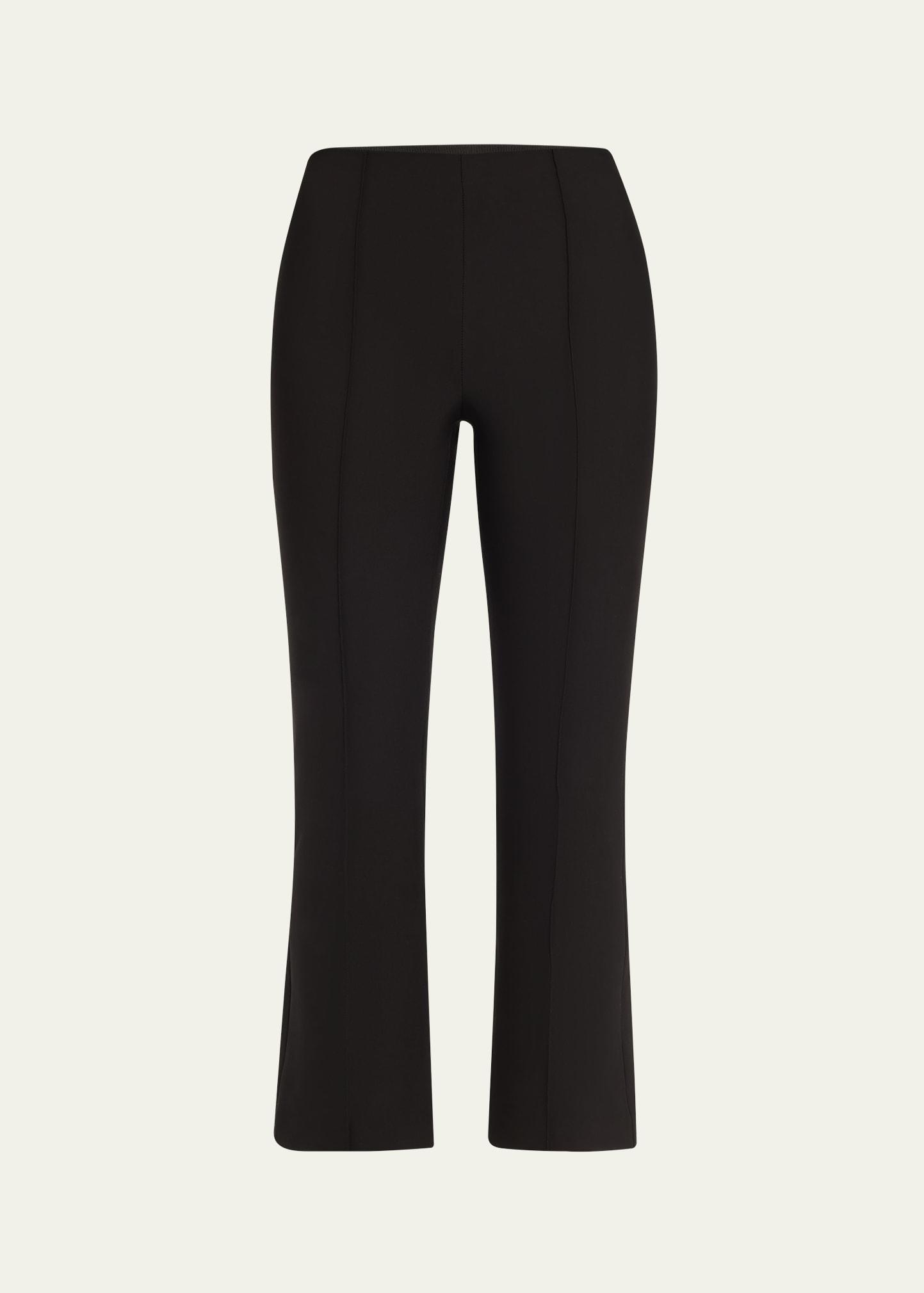 cropped flare-leg pintuck pants