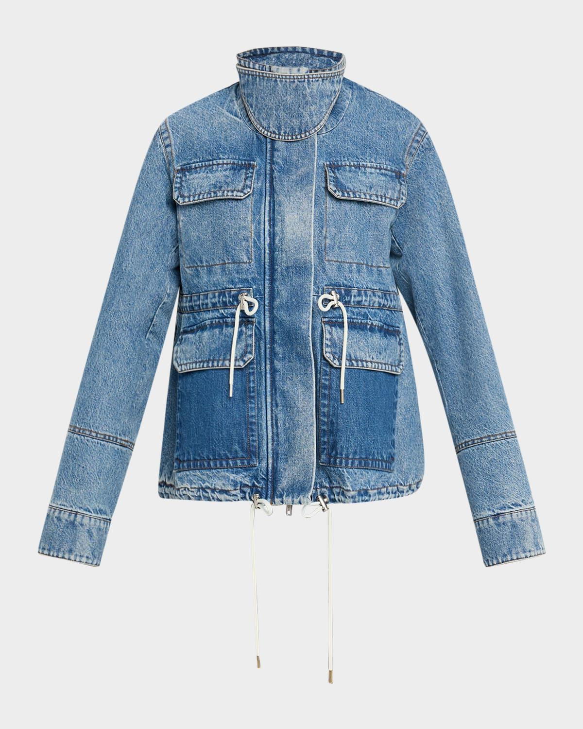 cropped flated military jacket