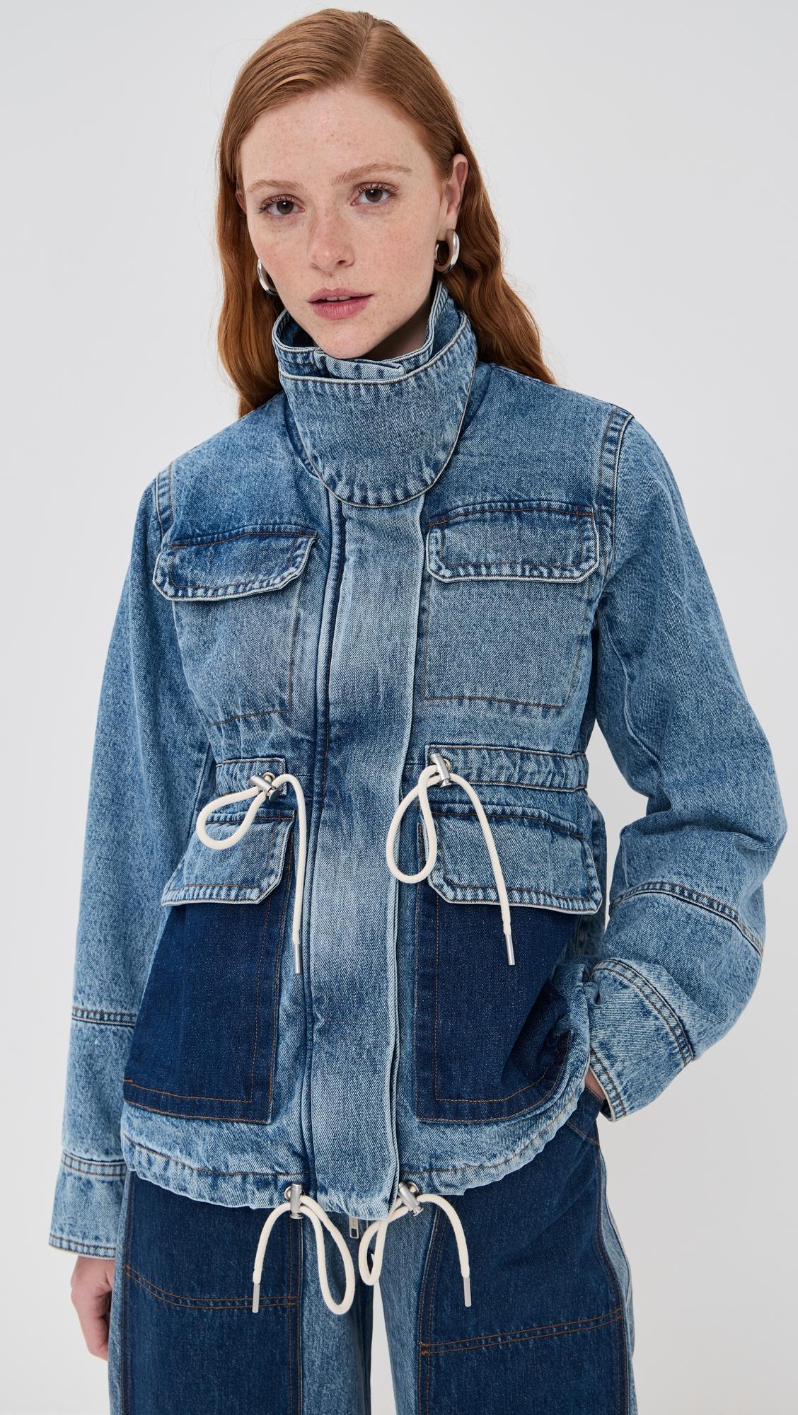 cropped flated military jacket