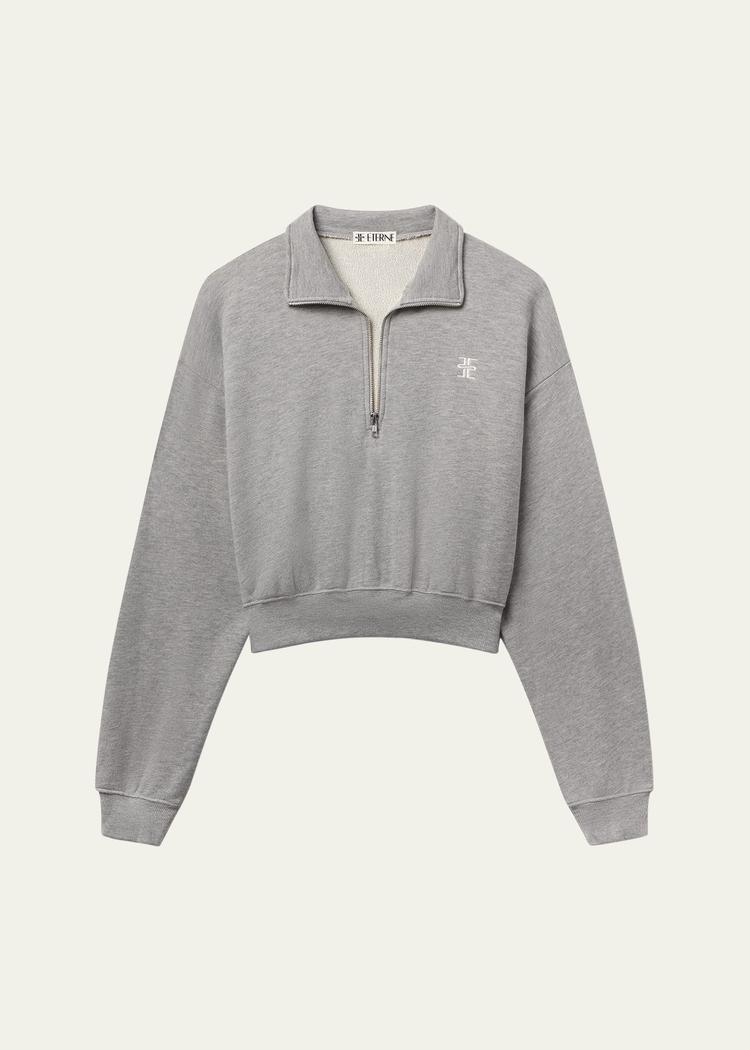 cropped half-zip sweatshirt