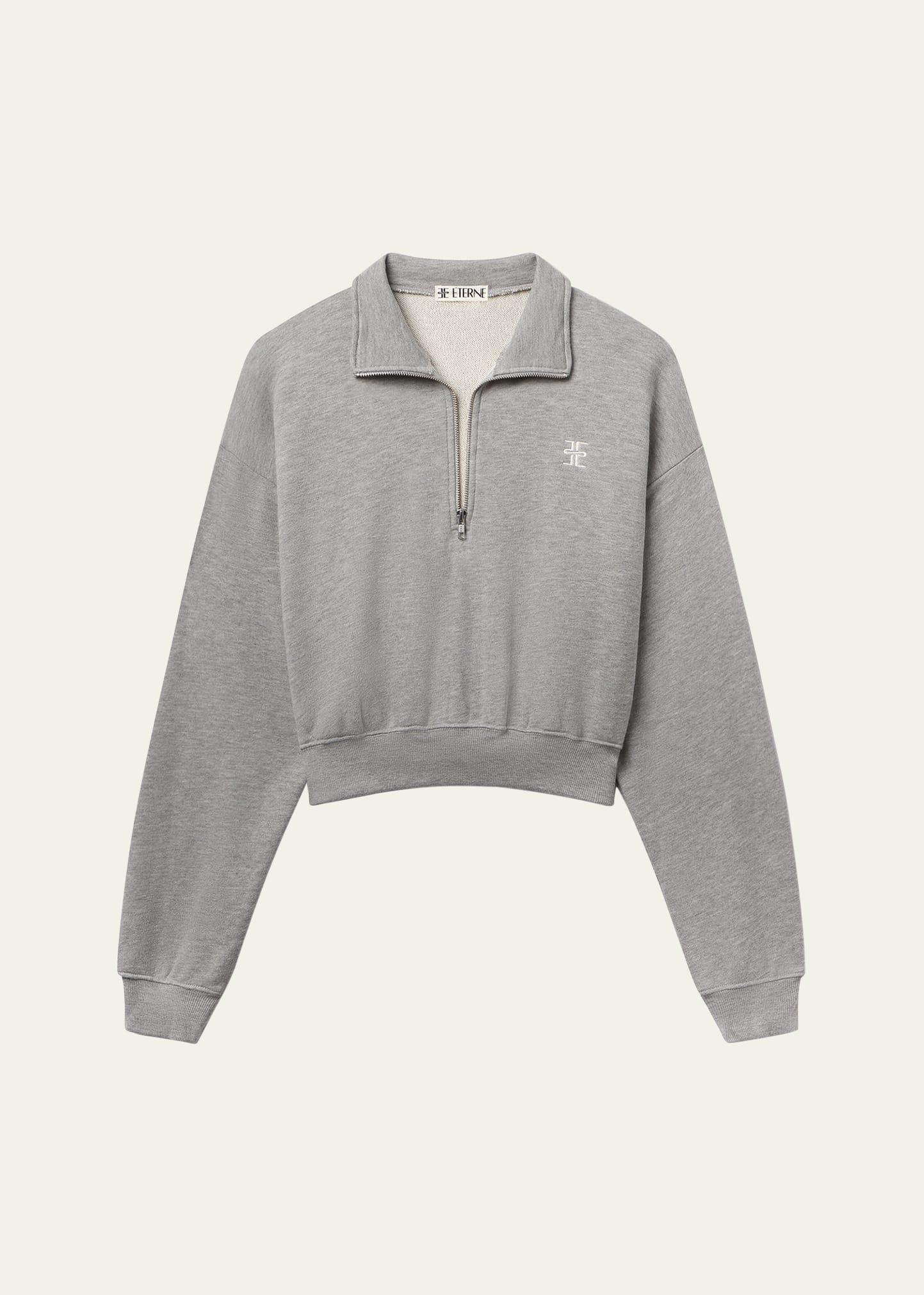 cropped half-zip sweatshirt