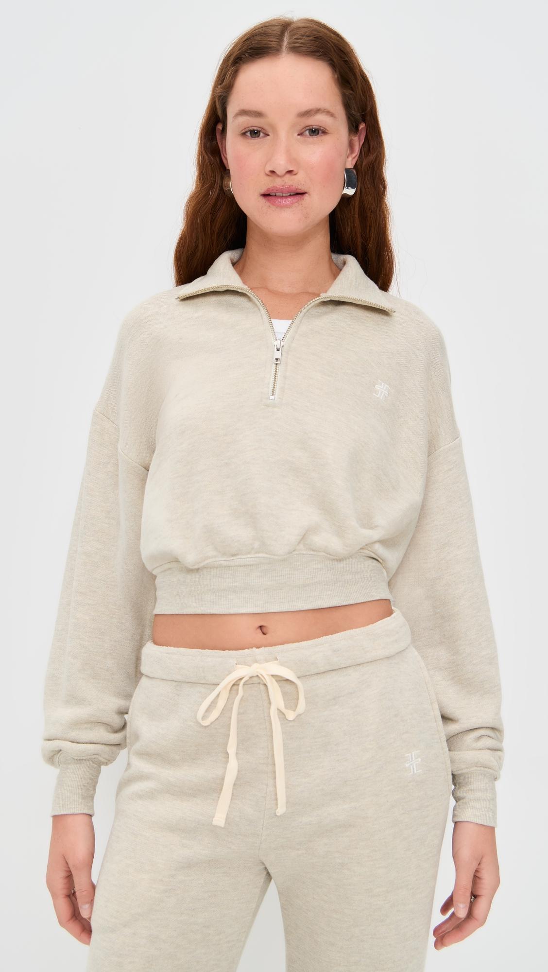 cropped half-zip sweatshirt