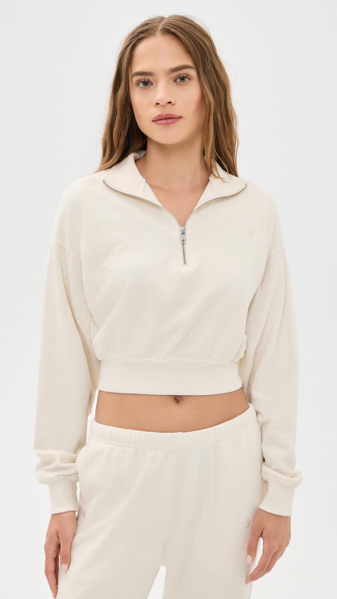 cropped half-zip sweatshirt