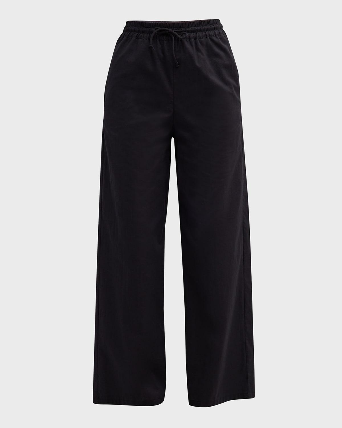 cropped high-rise cotton modal trousers