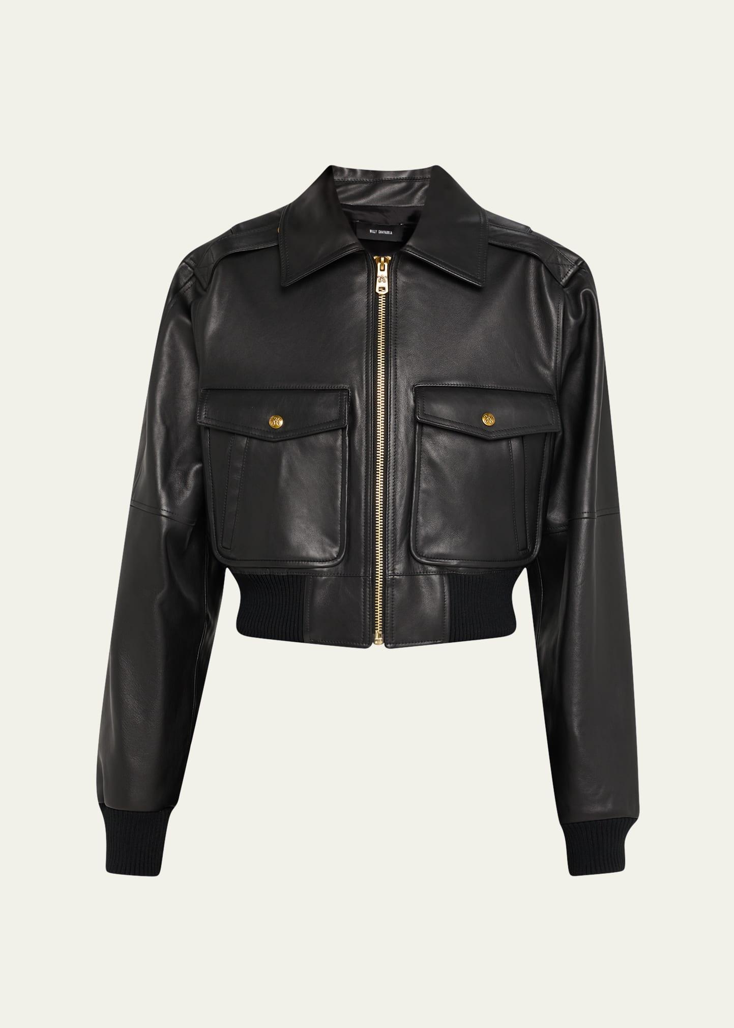 cropped leather jacket