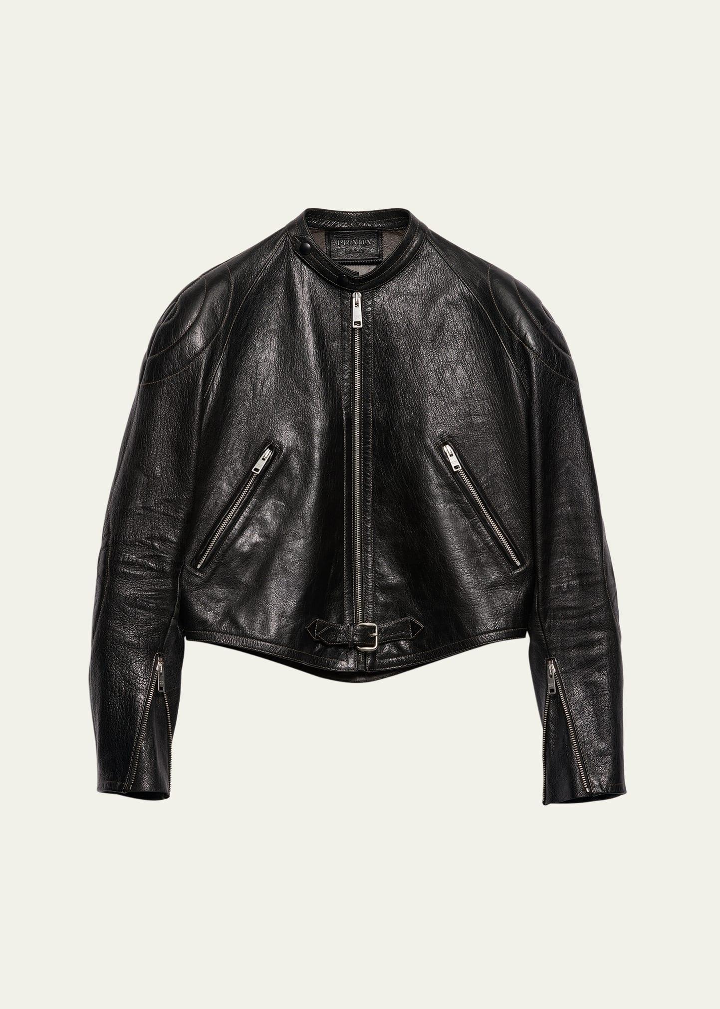 cropped leather jacket