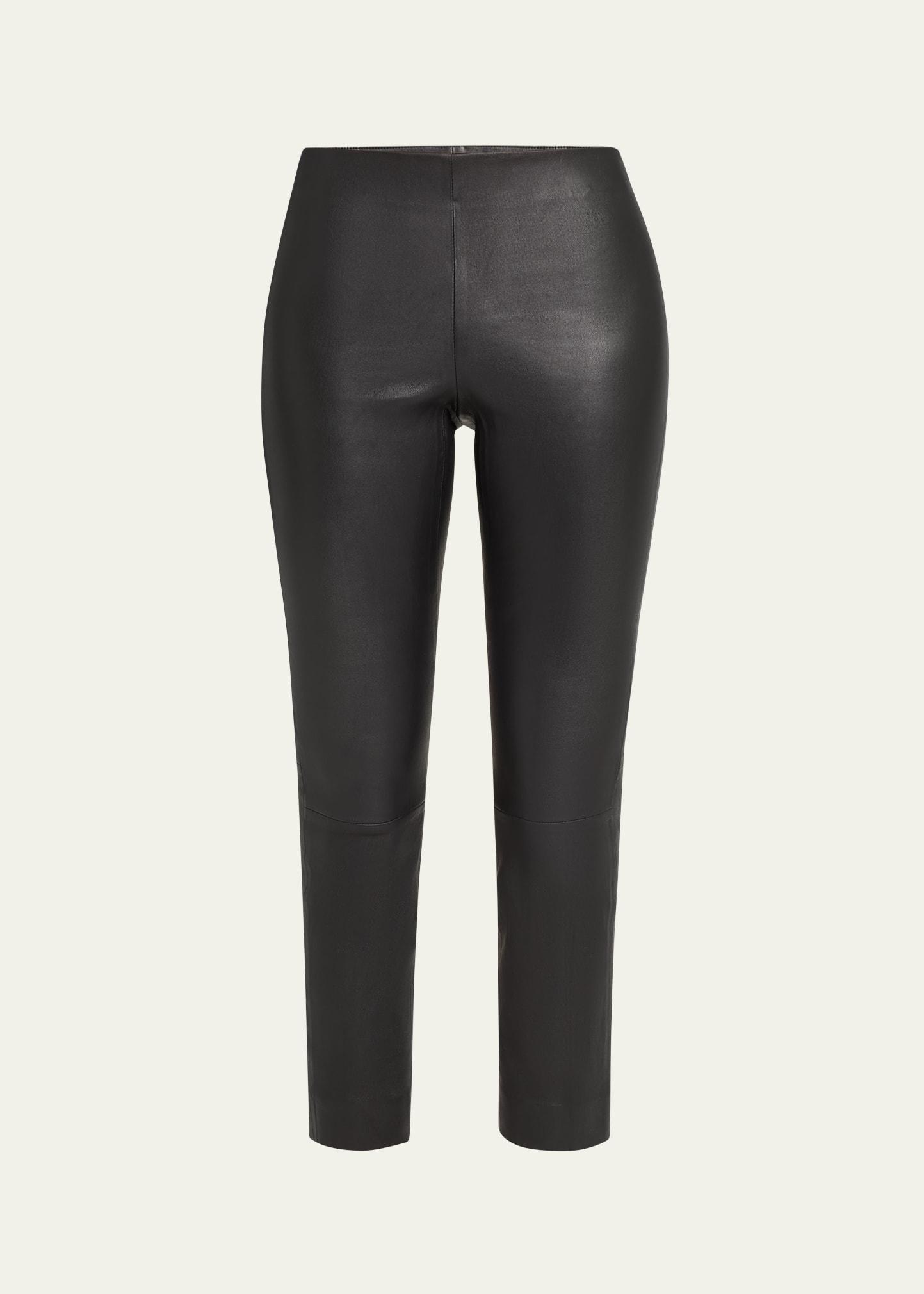 cropped leather leggings