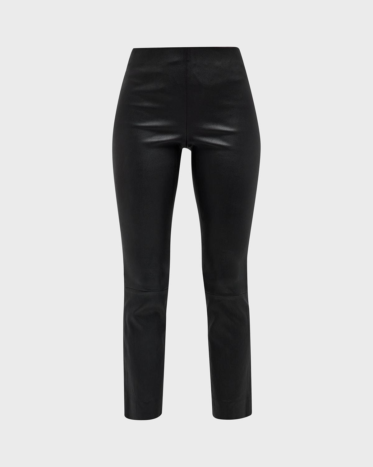 cropped leather leggings