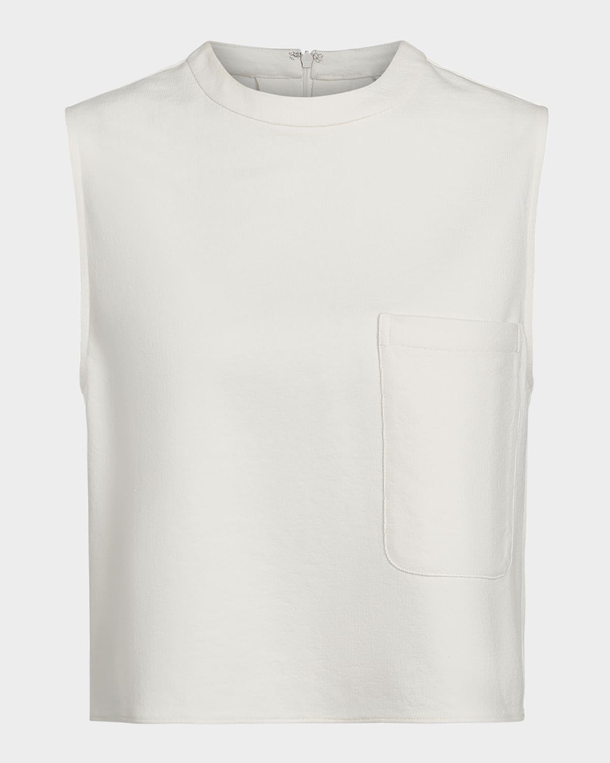 cropped leather muscle tank