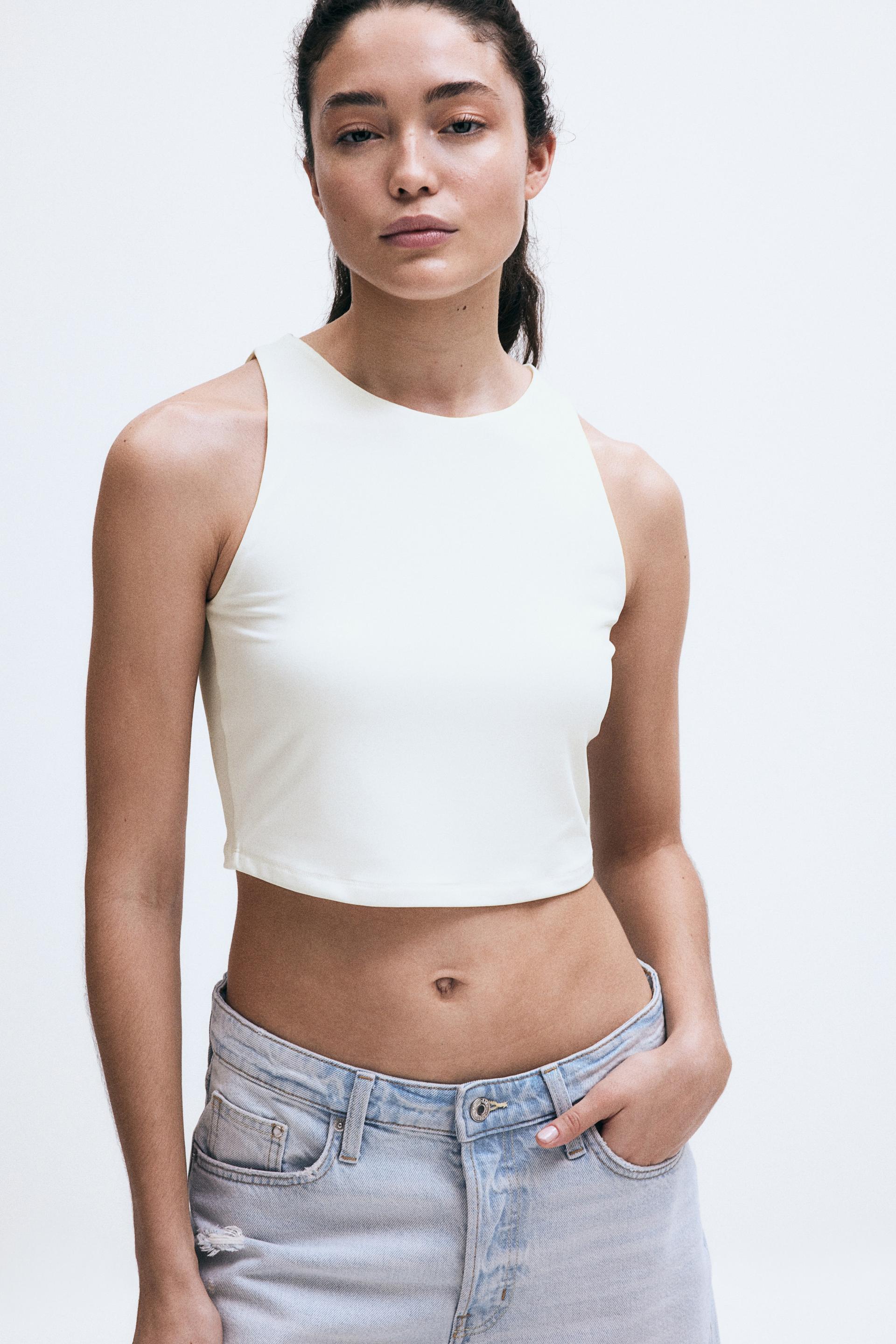 cropped microfiber tank top