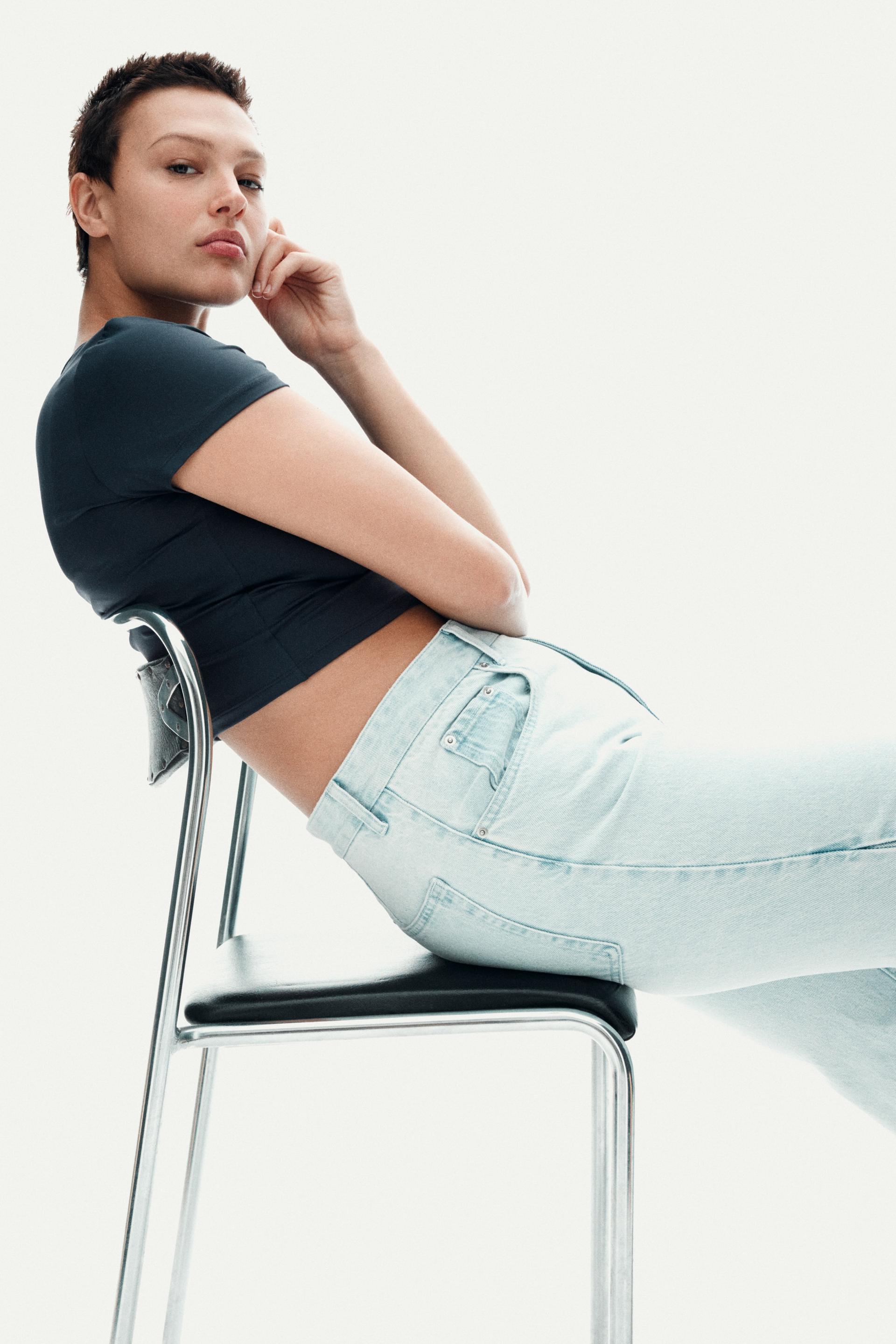 cropped microfibre t-shirt