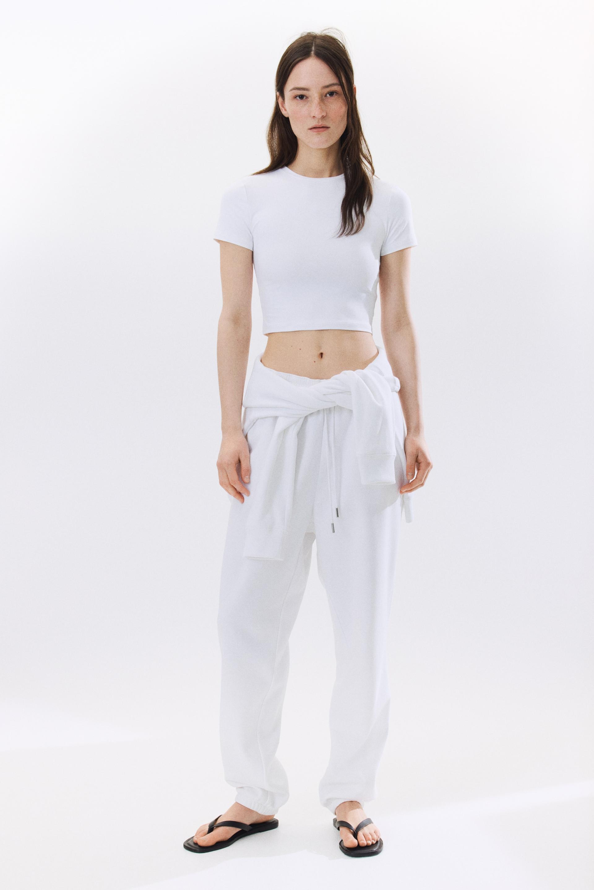 cropped microfibre t-shirt