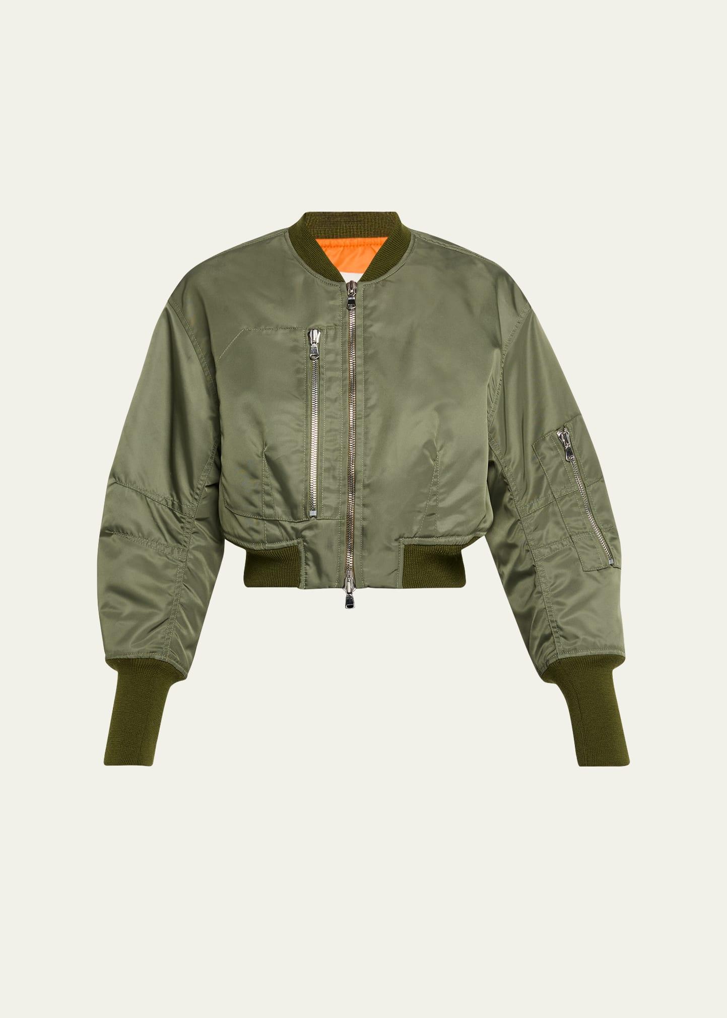 cropped nylon bomber jacket