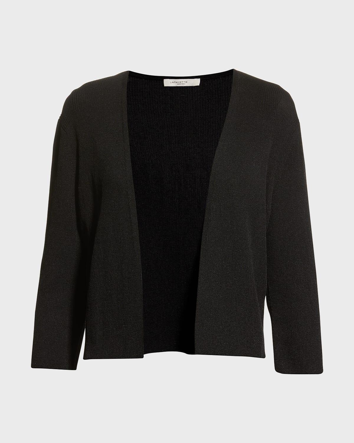 cropped open-front cardigan