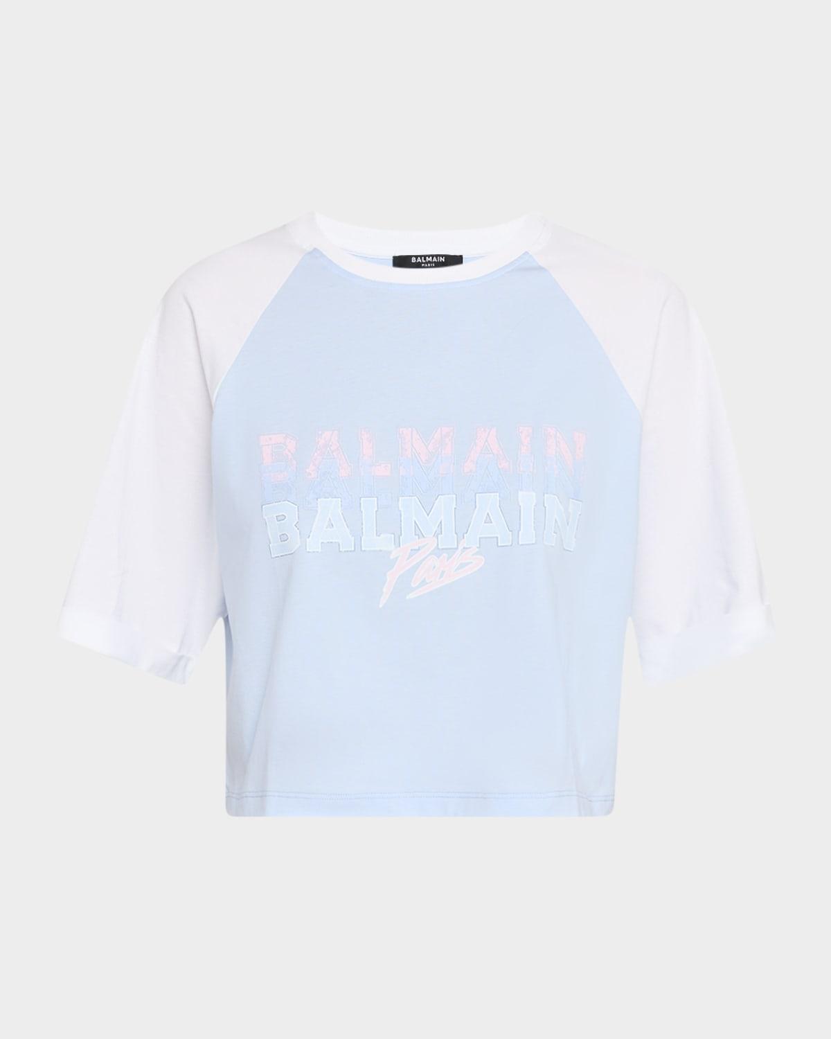 cropped paris logo t-shirt