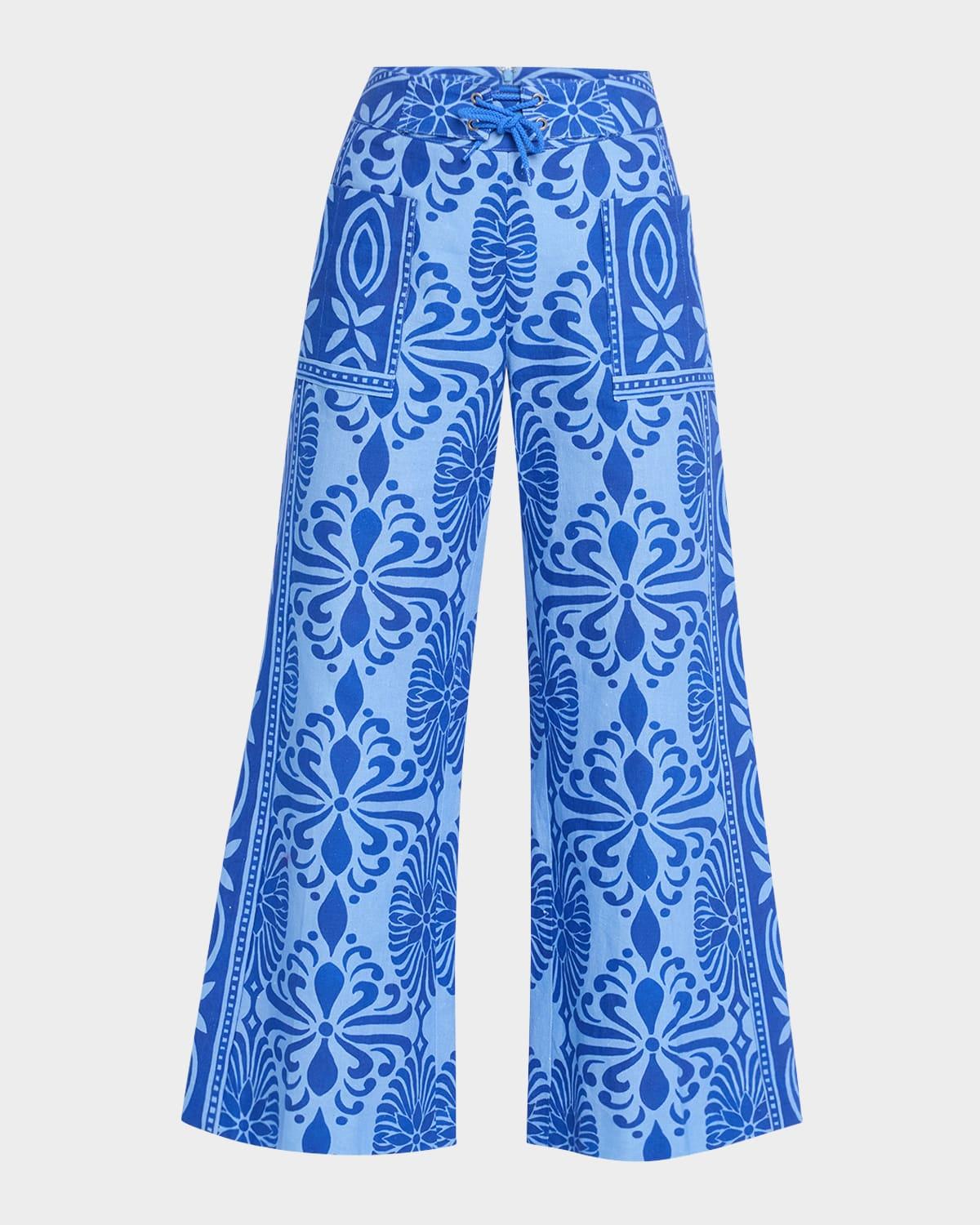 cropped patch pocket surf pants