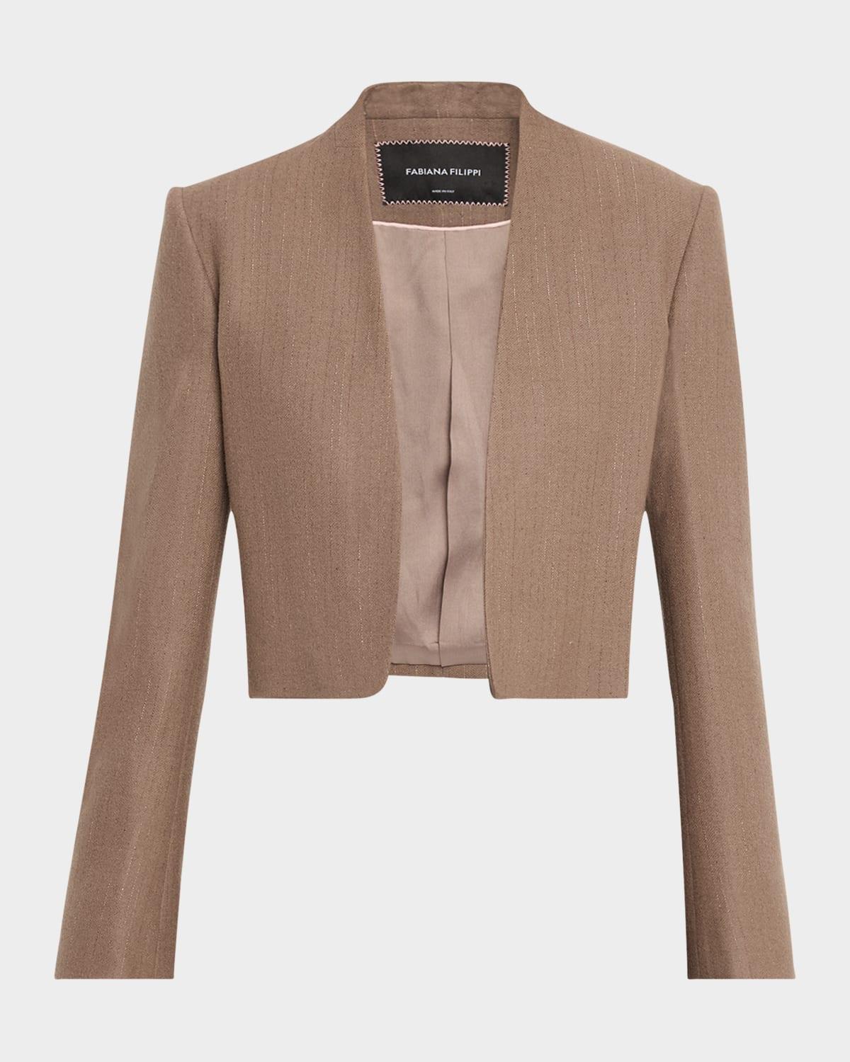 cropped pinstripe jacket