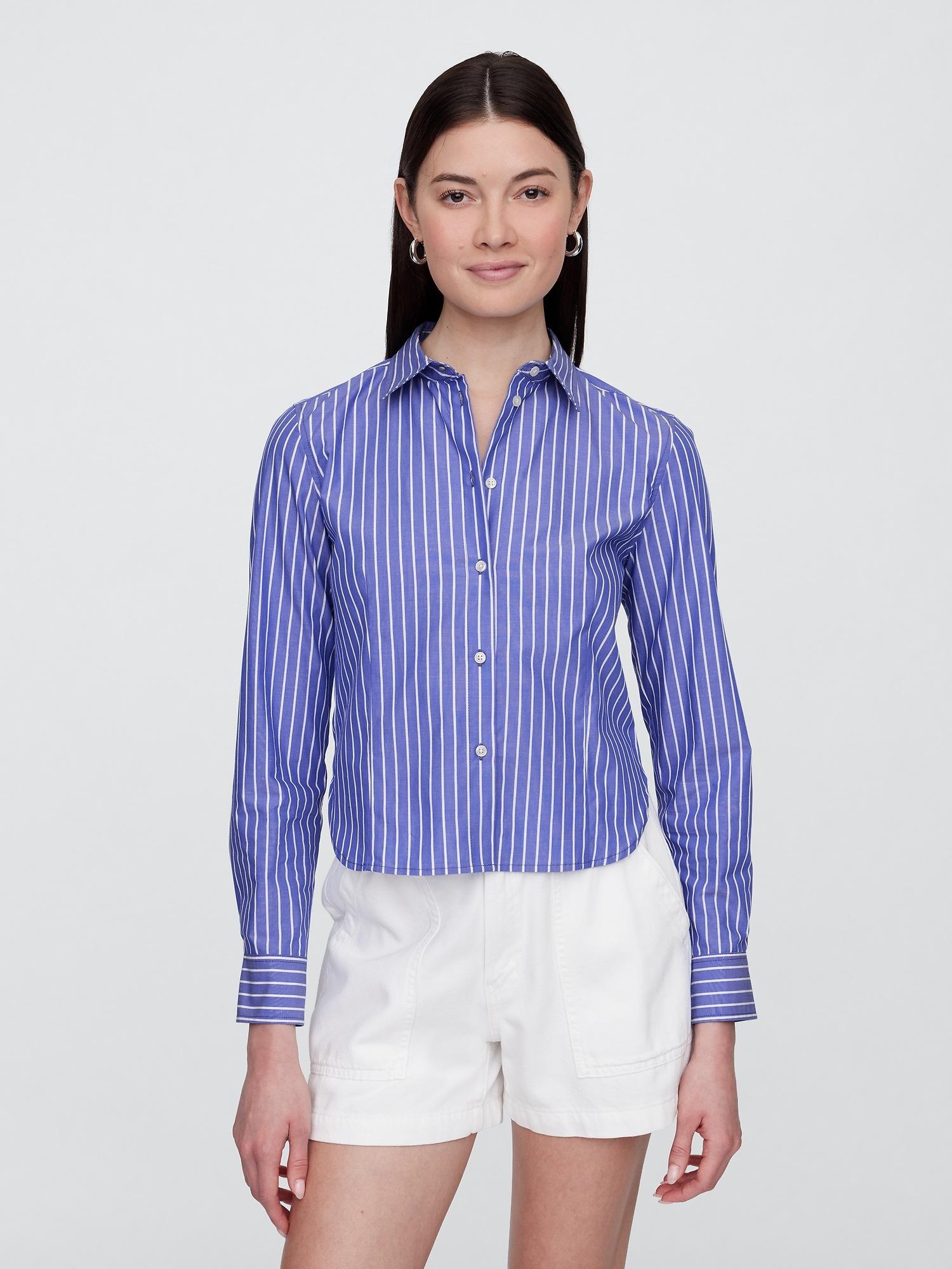 cropped poplin shirt