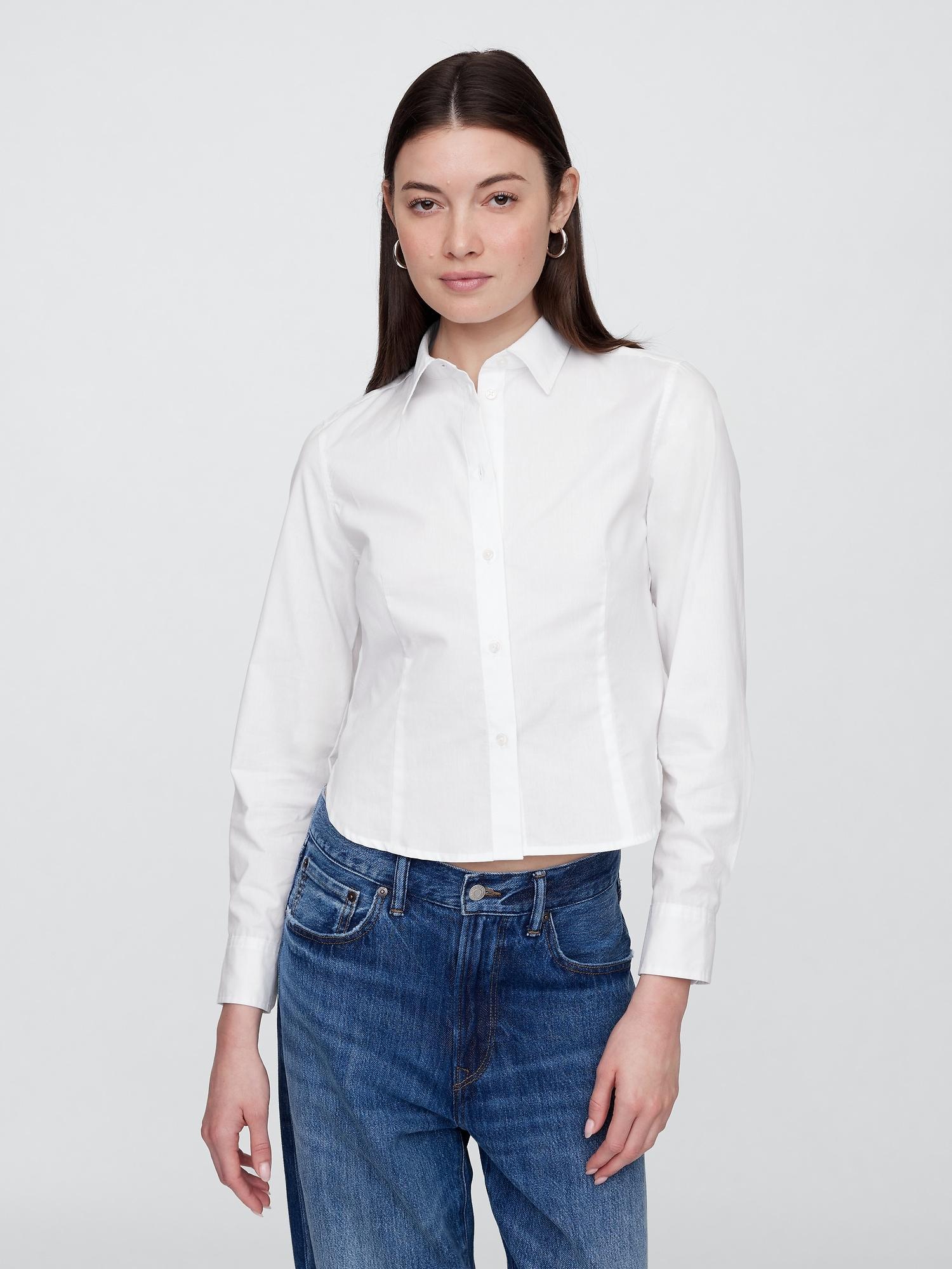 cropped poplin shirt